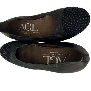 AGL Antonio Giusti Leombruni Black Leather Ballet Flats *